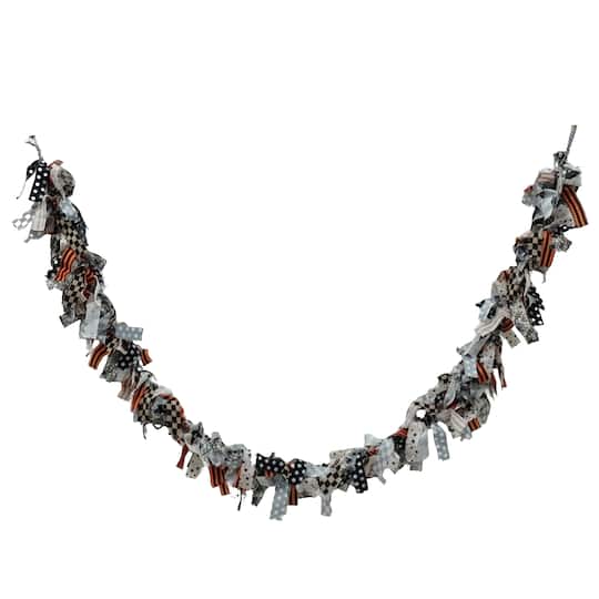 6ft. Black & White Fabric Garland by Ashland®